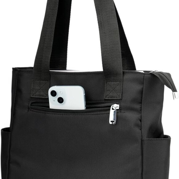 Women Nylon Tote Bag with Multiple Pockets Waterproof Shoulder Handbag for Work - Picture 4 of 7